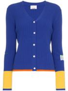 I Am Chen Ribbed Knit Cardigan - Blue