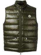 Moncler Gui Padded Gilet, Men's, Size: 4, Green, Polyamide/goose Down/feather