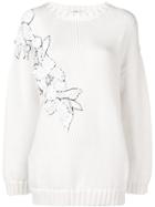 P.a.r.o.s.h. Floral Embellished Sweater - White