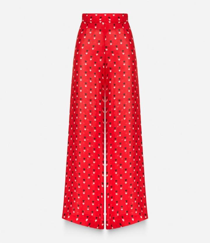 Christopher Kane Love Heart Print Palazzo Pants