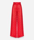 Christopher Kane Love Heart Print Palazzo Pants