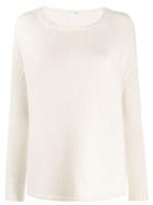 Apuntob Round Neck Plain Jumper - White