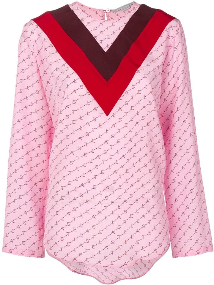 Stella Mccartney V Appliqué Logo T-shirt - Pink