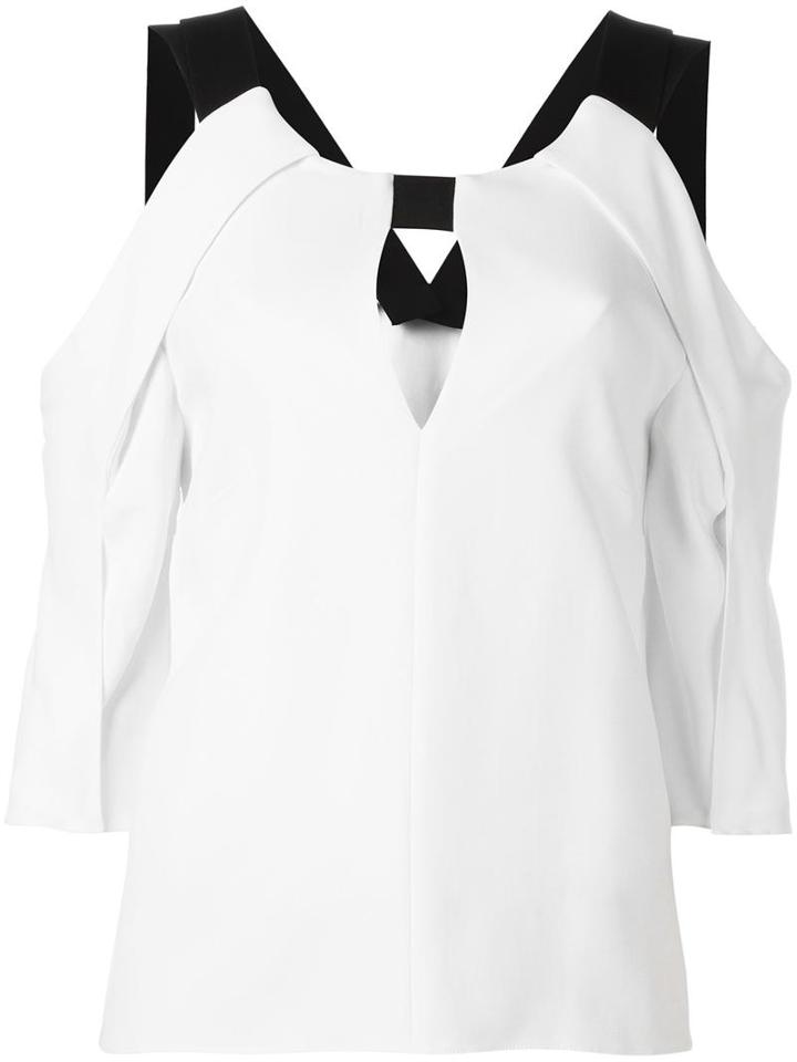 Roland Mouret Robyn Top, Size: 8, White, Spandex/elastane/acetate/viscose