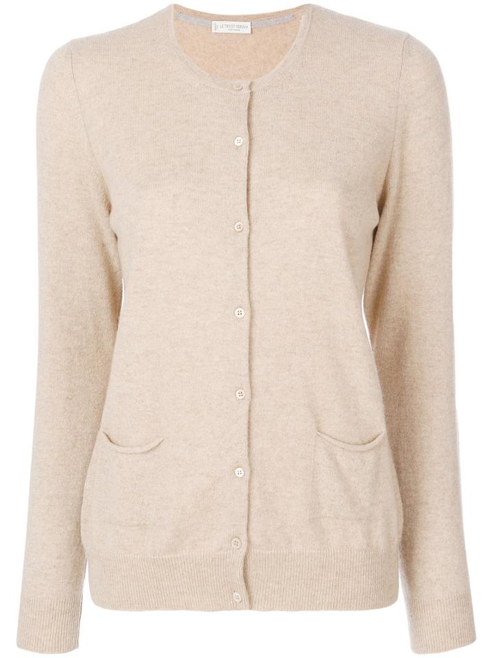 Le Tricot Perugia - Cashmere Cardigan - Women - Cashmere - Xxl, Nude/neutrals, Cashmere