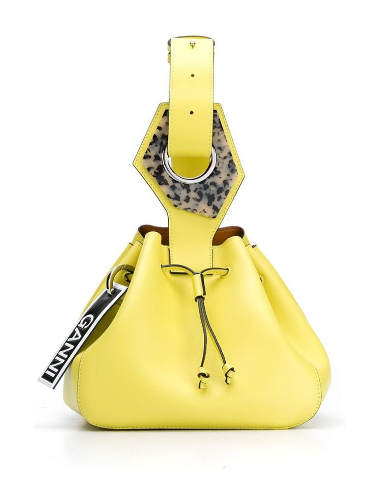 Ganni Small Drawstring Handbag - Yellow