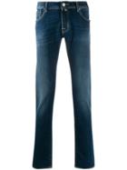 Jacob Cohen Contrast Stitch Slim-fit Jeans - Blue