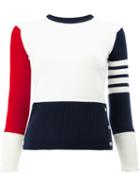 Thom Browne Contrast Stripe Pullover - 960 Rwbwht