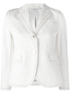 Thom Browne Stitched Detail Blazer, Women's, Size: 42, White, Silk/cotton