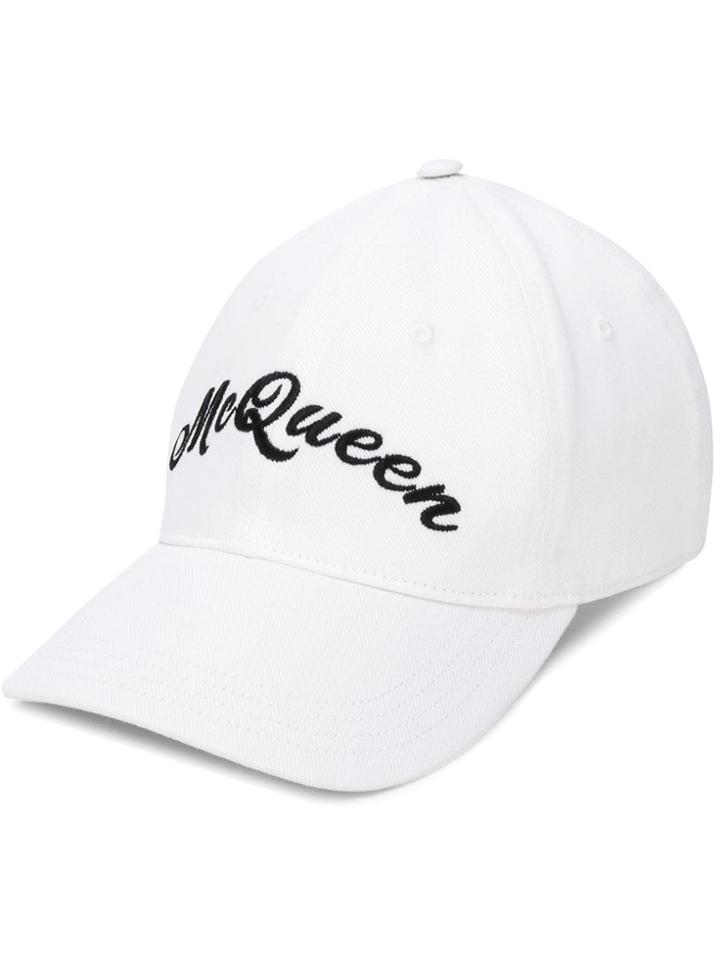 Alexander Mcqueen Logo Embroidered Baseball Hat - White