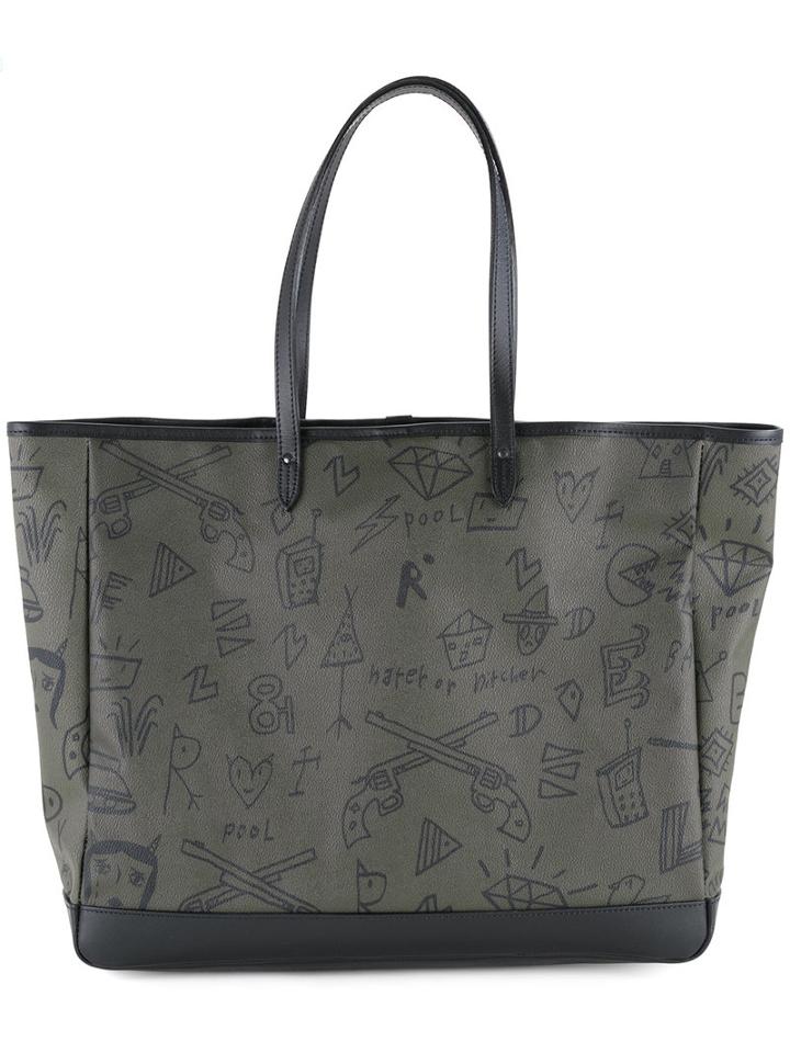 Roar - Doodle Tote Bag - Men - Pvc - One Size, Green, Pvc
