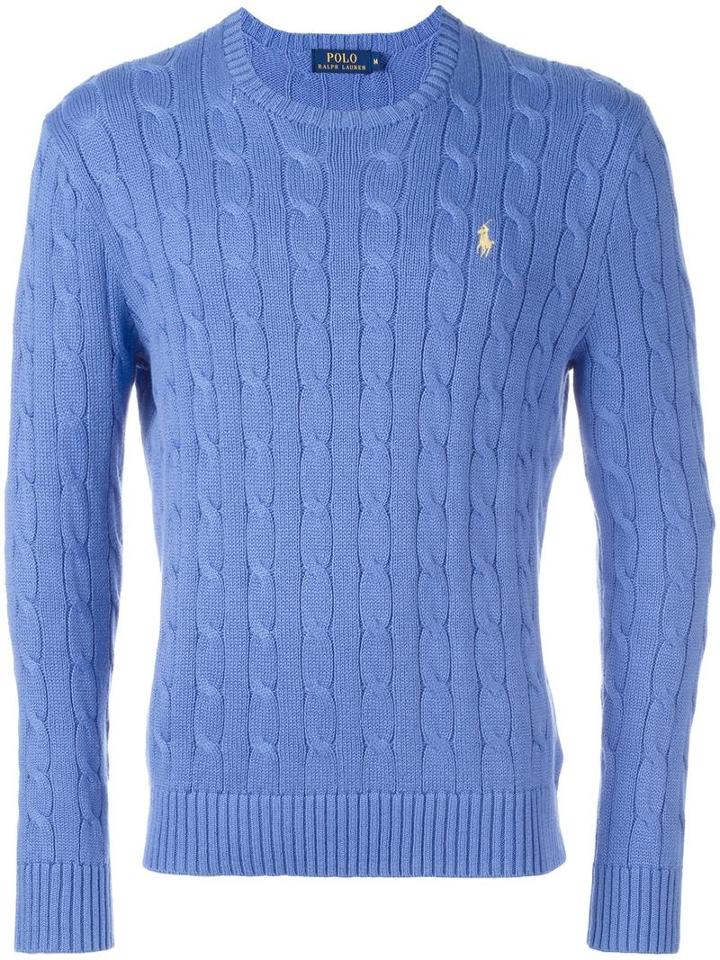 Polo Ralph Lauren Cable Knit Sweater, Men's, Size: Xl, Blue, Cotton