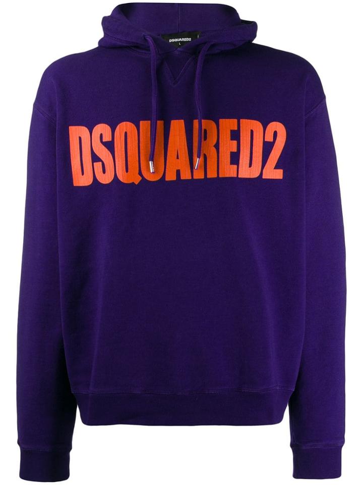 Dsquared2 Logo Hooded Sweatshirt - Purple