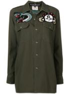 John Richmond Bead Embroidered Military Shirt - Green
