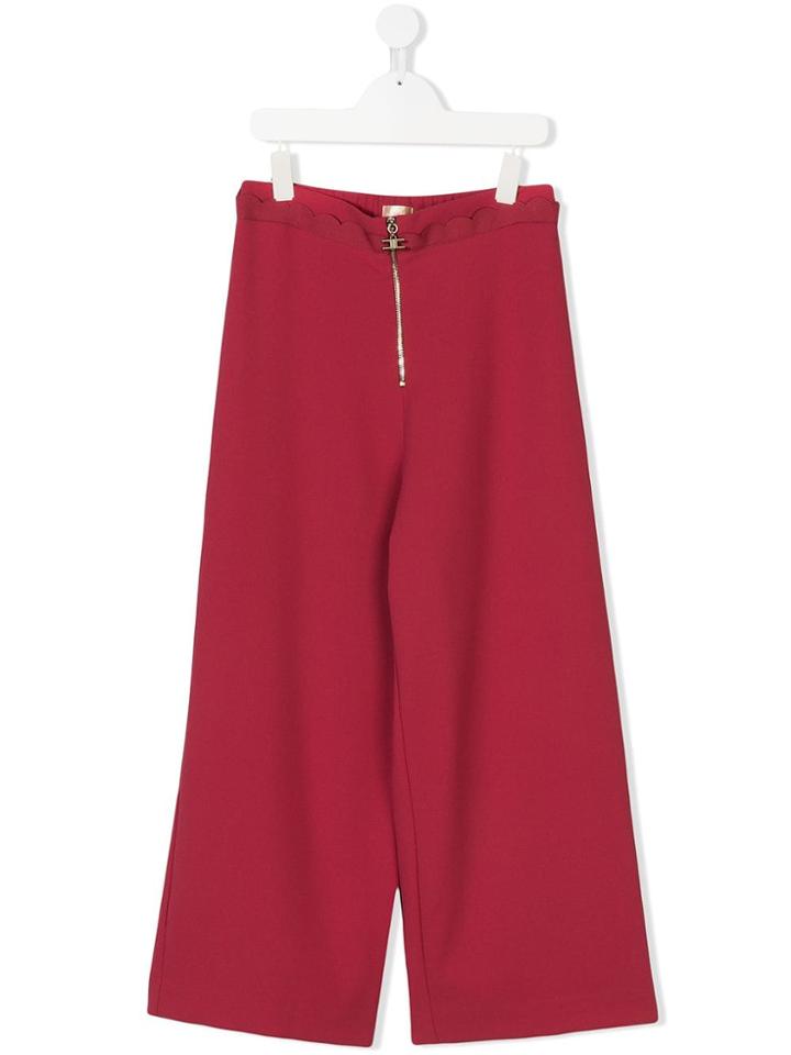 Elisabetta Franchi La Mia Bambina Teen Palazzo Pants - Pink & Purple