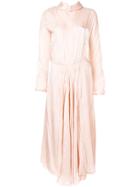 Prada Pleated Midi Dress - Nude & Neutrals