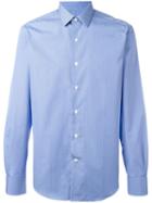Lanvin Pinstripe Long Sleeved Shirt, Men's, Size: 42, Blue, Cotton
