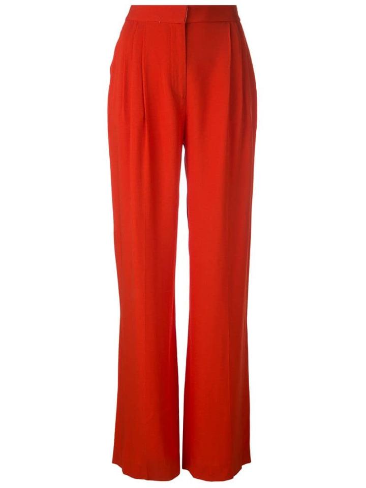 Rosetta Getty Pleated Wide Leg Trousers - Red