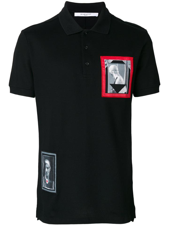 Givenchy Patch Detail Polo Shirt - Black
