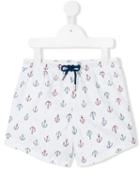 Sunuva - Anchor Print Swim Shorts - Kids - Polyester - 9 Yrs, White