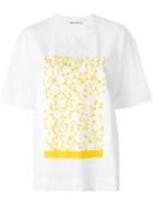 Marni Leaf Print T-shirt, Women's, Size: 42, White, Cotton/spandex/elastane