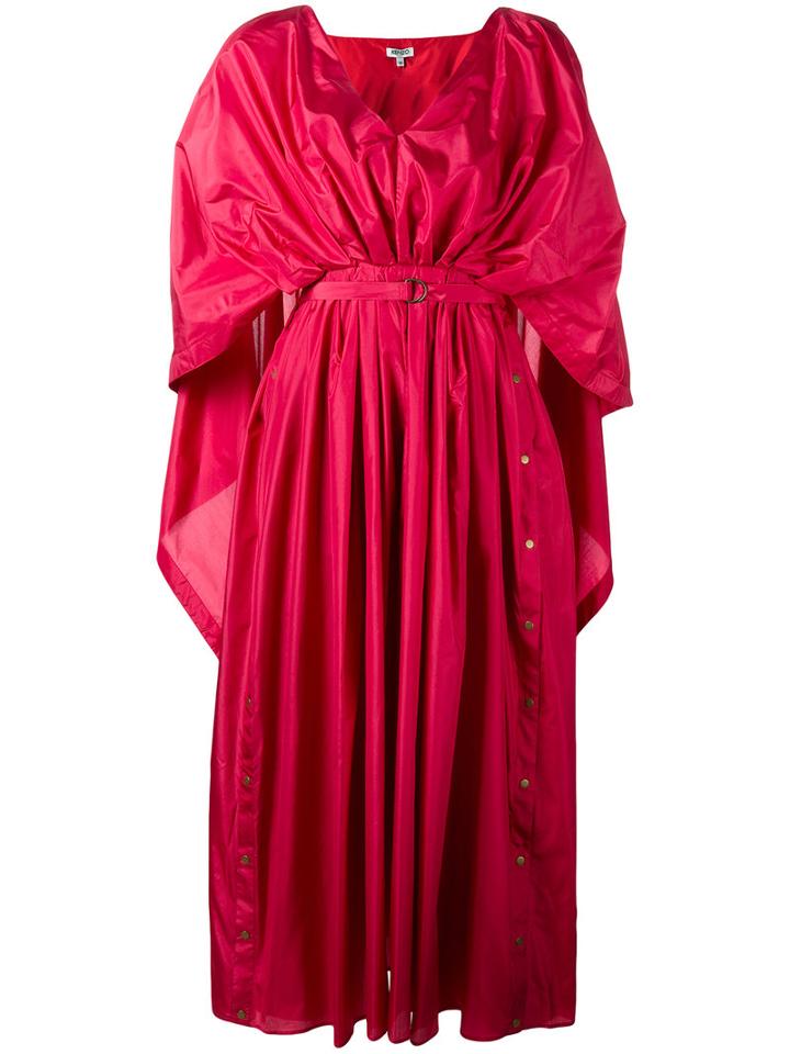 Kenzo - Capped Dress - Women - Silk/polyester - 38, Pink/purple, Silk/polyester