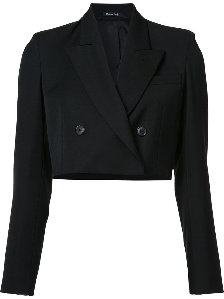 Maison Margiela Grain De Poudre Jacket, Women's, Size: 38, Black, Cotton/viscose/virgin Wool