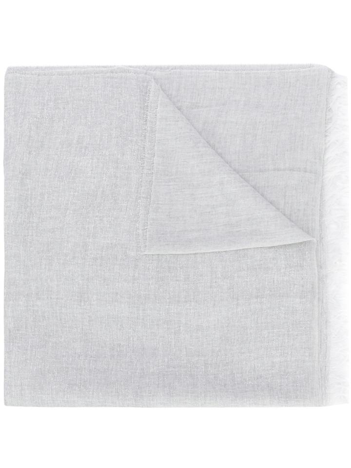 Fabiana Filippi Raw Edge Woven Scarf - Grey