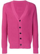 Lc23 Contrast Button Cardigan - Pink & Purple