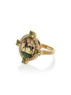 Francesca Villa 18k Yellow Gold And Diamond Riding Motif Ring - 108 -