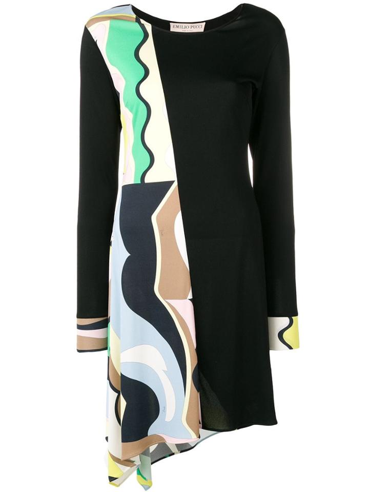 Emilio Pucci Vallauris Print Asymmetric Dress - Black