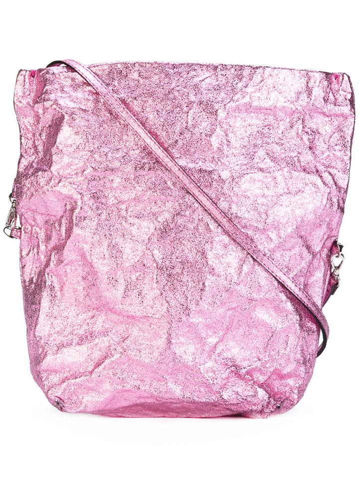 Zilla Foldover Shoulder Bag, Women's, Pink/purple, Leather
