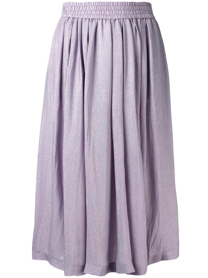 Etro Metallic Full Midi Skirt - Pink & Purple