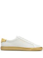Saint Laurent Perforated Lace-up Sneakers - White