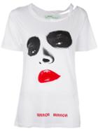 Off-white 'mirror Mirror' Printed T-shirt, Women's, Size: Small, White, Cotton/lyocell
