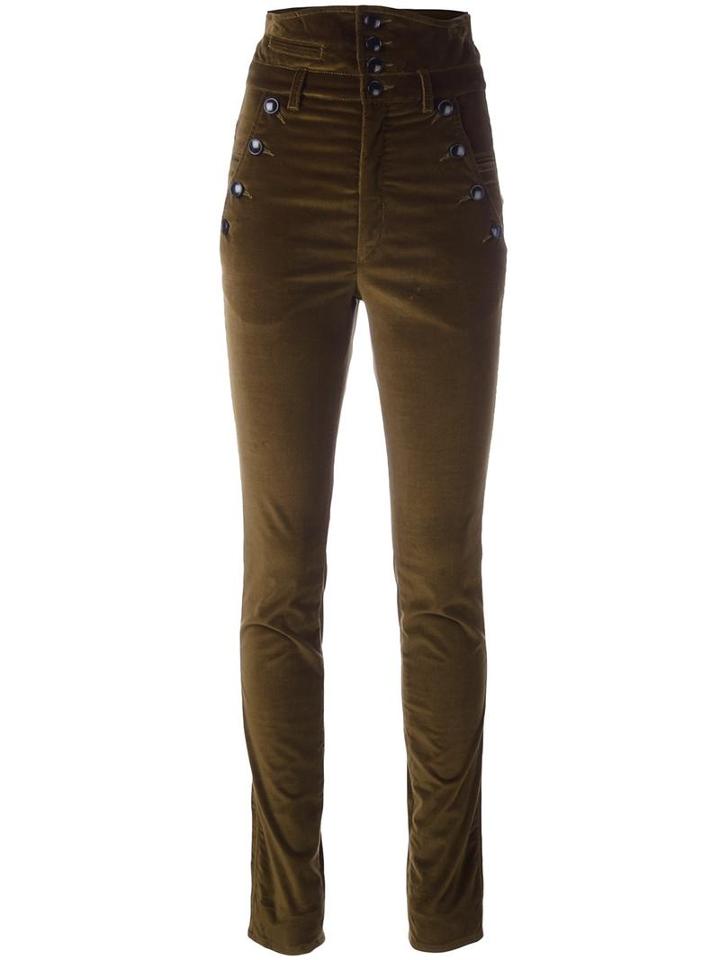 Isabel Marant 'marinier' Trousers, Women's, Size: 38, Green, Cotton/polyester/spandex/elastane