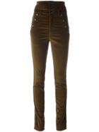 Isabel Marant 'marinier' Trousers, Women's, Size: 38, Green, Cotton/polyester/spandex/elastane