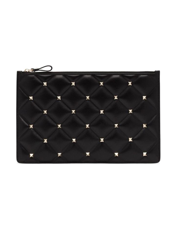 Valentino Val Pouch Large Rockstud Smth Lthr - Black