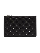 Valentino Val Pouch Large Rockstud Smth Lthr - Black
