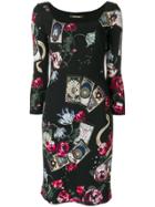 Roberto Cavalli Mystic Garden Print Dress - Black