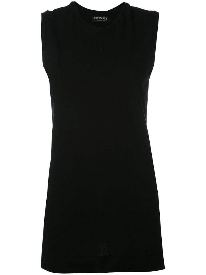 Twin-set Oversized Sleeveless T-shirt, Women's, Size: Medium, Black, Cotton