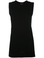 Twin-set Oversized Sleeveless T-shirt, Women's, Size: Medium, Black, Cotton