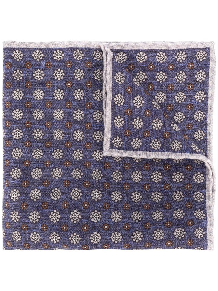 Eleventy Printed Handkerchief - Blue