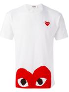 Comme Des Garçons Play 'red Play' T-shirt, Men's, Size: Medium, White, Cotton