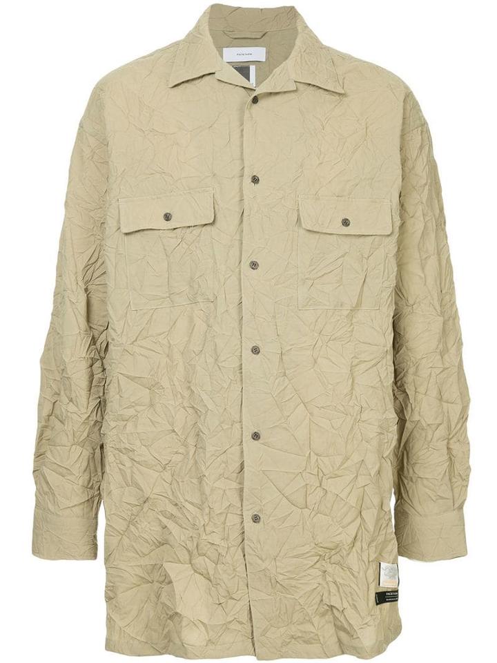 Facetasm Facetasm X Woolmark Crinkle-effect Shirt - Neutrals
