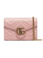 Gucci Pink Gg Plaque Quilted Leather Crossbody Bag