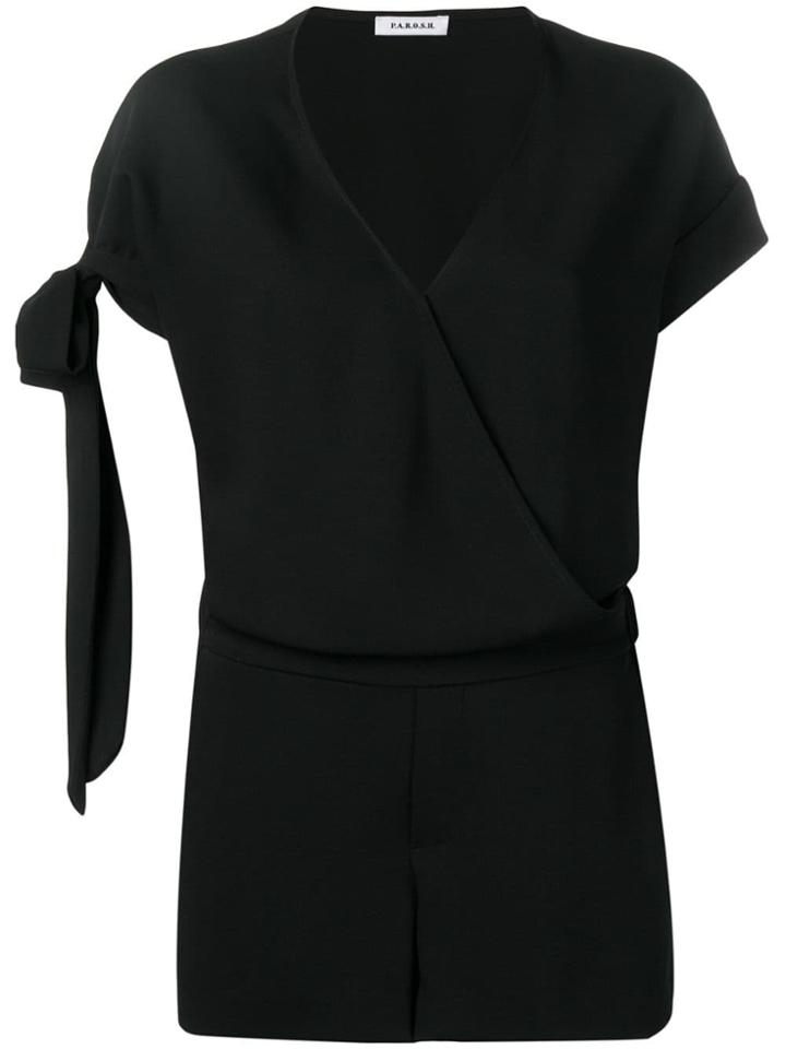 P.a.r.o.s.h. Tie Sleeve Playsuit - Black