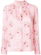 Zadig & Voltaire Printed Open Neck Blouse - White