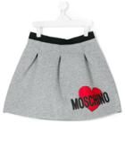 Moschino Kids Pleated Logo Skirt - Grey