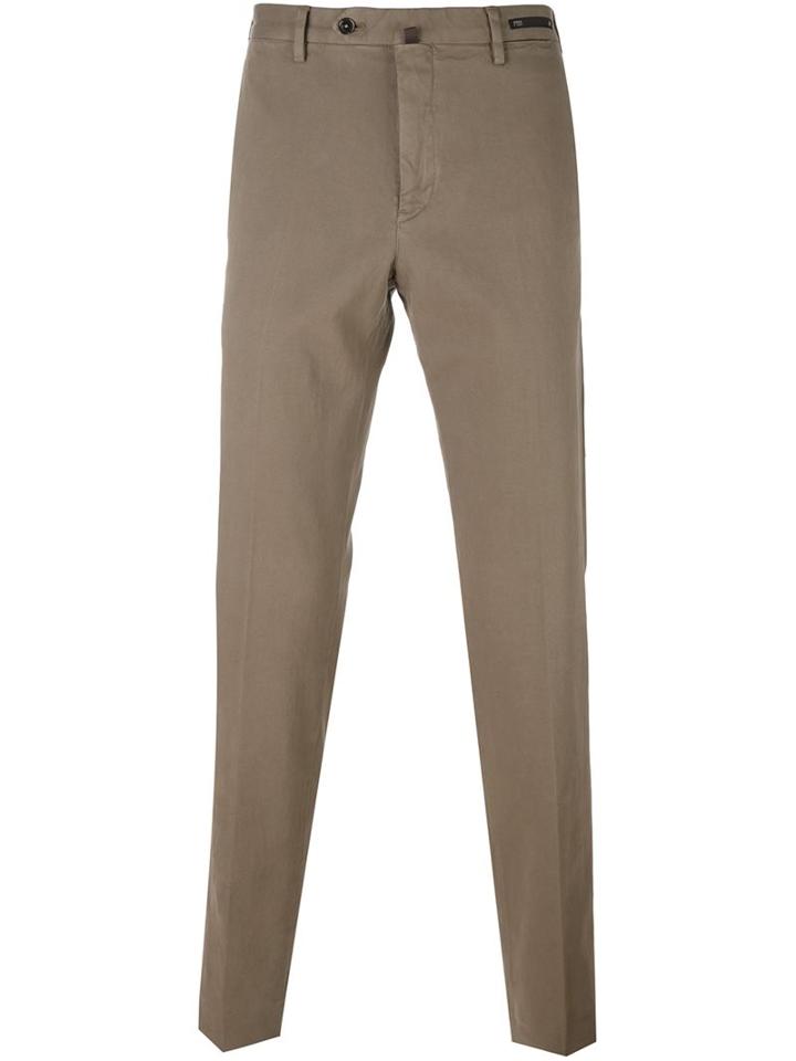 Pt01 Slim-fit Chinos, Men's, Size: 46, Nude/neutrals, Cotton/spandex/elastane